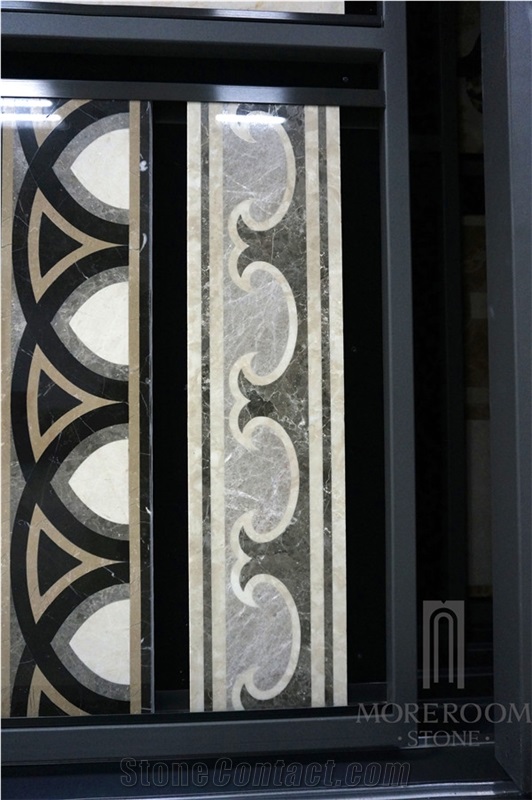 Waterjet Marble Border for Hotel Design Border Decos Suppliers, Beige Marble Border Decos