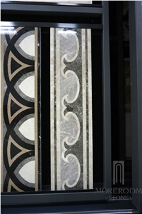 Waterjet Marble Border for Hotel Design Border Decos Suppliers, Beige Marble Border Decos