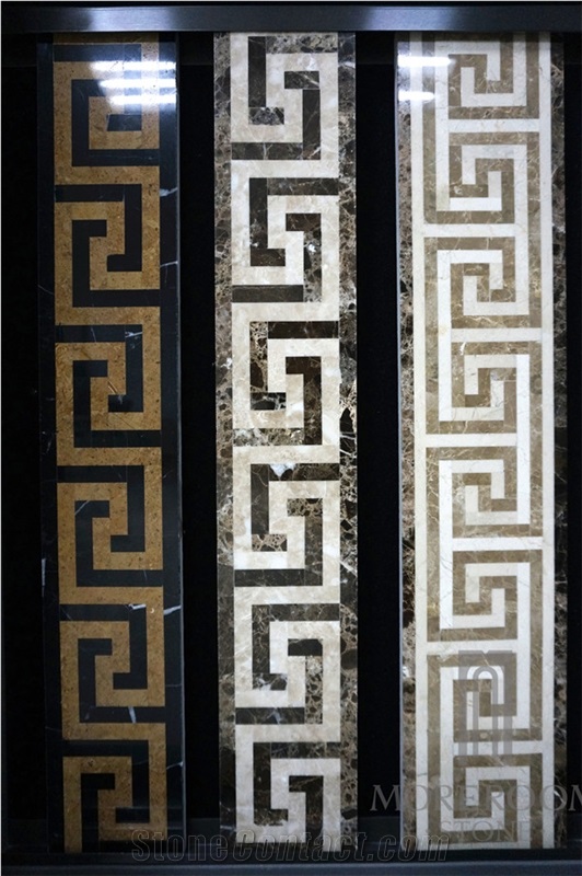 Waterjet Marble Border for Hotel Design Border Decos Suppliers, Beige Marble Border Decos