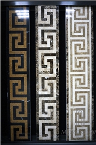 Waterjet Marble Border for Hotel Design Border Decos Suppliers, Beige Marble Border Decos