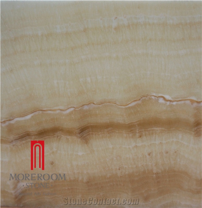 Yellow Wood Vein Onyx Laminated Tempered Glass Panel