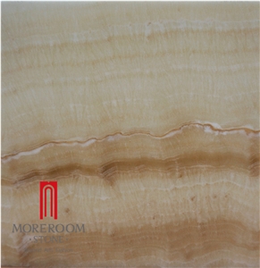 Yellow Wood Vein Onyx Laminated Tempered Glass Panel