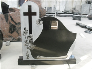 China Absolute Black Granite American Style Polished Monument & Tombstone