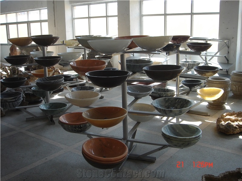 China Wooden Sandstone Basins & Sinks, White Sandstone Basin