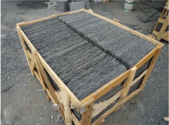 Chinese Cheap Natual Split Black Roofing Slate Tile, China Black Slate