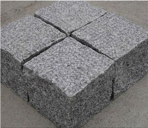 Chinese Dark Grey G654 Granite Cubestone, Cobble Stone