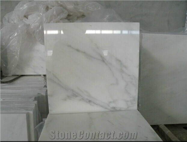Cut-To-Size Stone Form and Polished Surface White Marble Tiles, White Mable Paving Tiles, White Color Marble Cladding Tiles