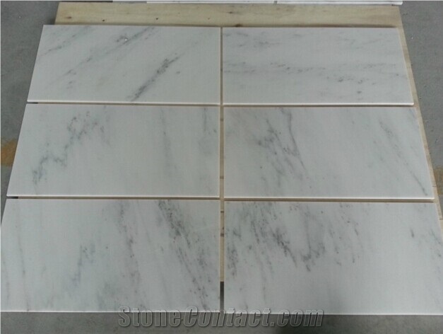 Cut-To-Size Stone Form and Polished Surface White Marble Tiles, White Mable Paving Tiles, White Color Marble Cladding Tiles