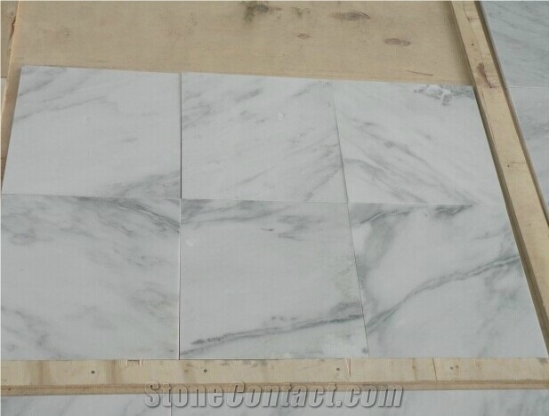 Cut-To-Size Stone Form and Polished Surface White Marble Tiles, White Mable Paving Tiles, White Color Marble Cladding Tiles