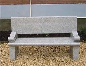 G603 Granite Garden Bench, Grey Granite Park Benches