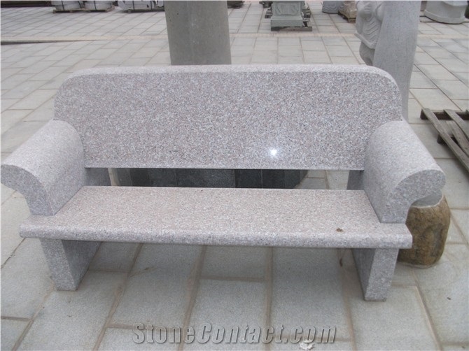G603 Granite Garden Bench, Grey Granite Park Benches