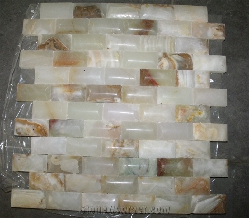 Green Onyx Polished Mosaic Tile, Green Onyx Polished Mosaic