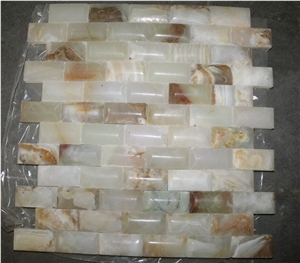 Green Onyx Polished Mosaic Tile, Green Onyx Polished Mosaic