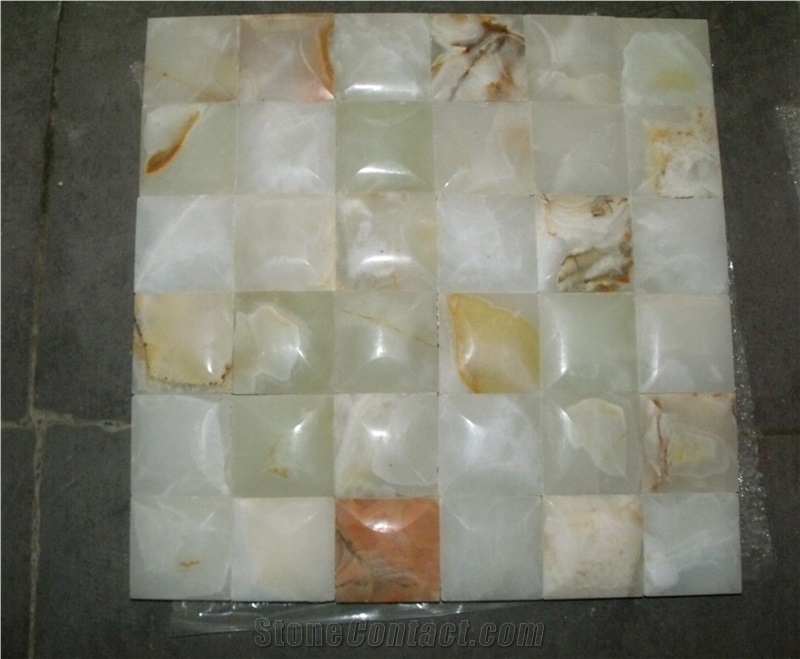 Green Onyx Polished Mosaic Tile, Green Onyx Polished Mosaic