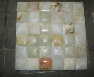 Green Onyx Polished Mosaic Tile, Green Onyx Polished Mosaic
