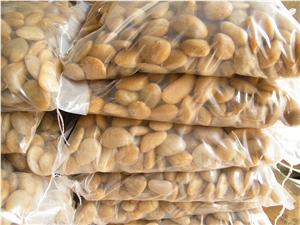 Polished Yellow Pebble Stone, River Stone, Pebble Pattern, Pebble Landscaping Stone
