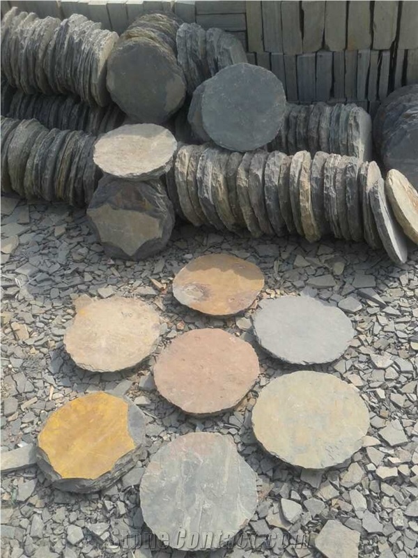 Rusty Slate Cube Stone & Stepping Stone, Slate Stepping Garden Stone