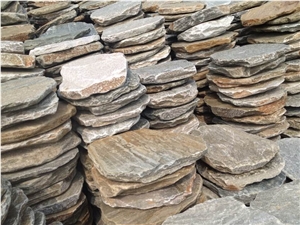Rusty Slate Cube Stone & Stepping Stone, Slate Stepping Garden Stone