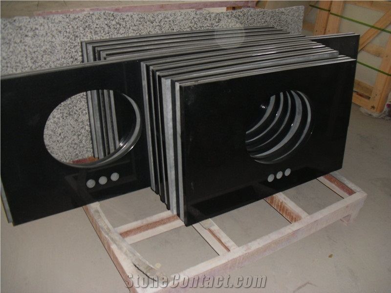Shanxi Black Granite Vanity Tops, China Black Vanity Tops, Absolute Black Vanity Tops