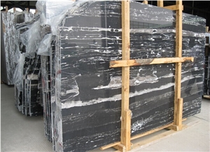Silver Dragon Marble Slabs, China Black & White Vein Marble Slabs & Tiles,Silver Portoro Marble Slabs