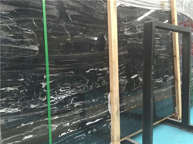 Silver Dragon Marble Slabs, China Black & White Vein Marble Slabs & Tiles,Silver Portoro Marble Slabs