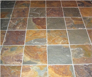 Slate Tiles & Slab,Cheap Crazy Rustic Slate Tile with Mesh