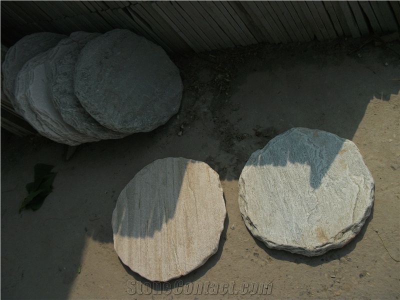 White Stepping Stone, Slate Stepping Stone for Garden