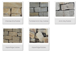 Tumbled Arctic Grey Cobbles and Rubble