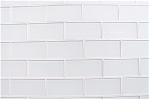 Metro Bianco Clear Subway Glass Mosaic Tile 3x6