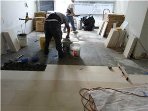 24" X 24" Coral Stone - Ostra Shellstone Installation