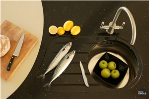 Q- Stone Black Mirror Quartz Composite Stone Work Top