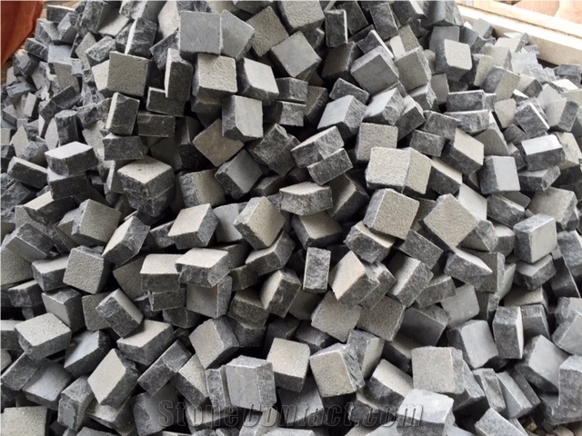 Binh Dinh Black Granite Cubes Stone
