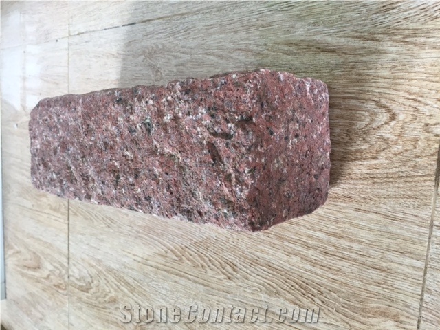 Binh Dinh Red Granite Cubes Stone