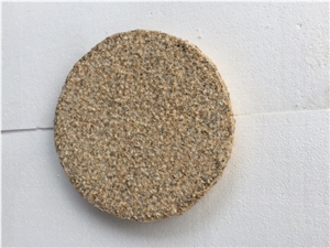 Binh Dinh Yellow Circle Granite Slabs Stone, Yellow Granite Pavers & Cube Stone