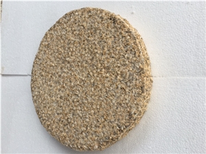 Binh Dinh Yellow Circle Granite Slabs Stone, Yellow Granite Pavers & Cube Stone