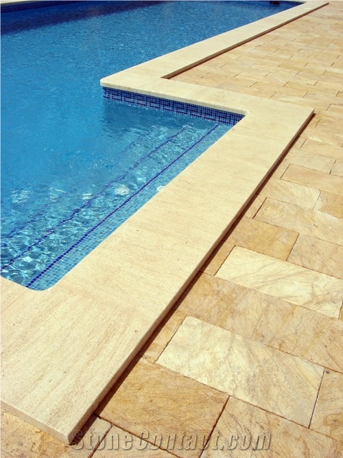 Niwala Yellow Limestone Pool Pavers, Copings