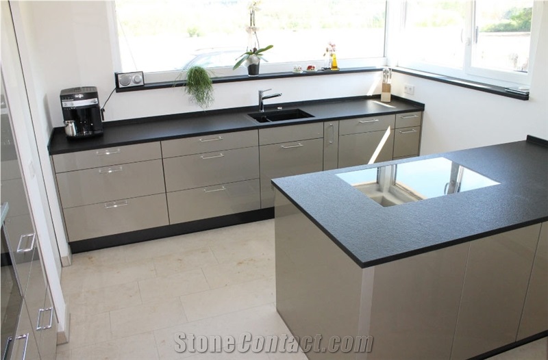 Brushed Nero Assoluto Kitchen Worktop