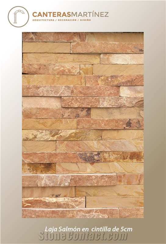 Laja Salmon 5cm Split Face Wall Cladding Panel