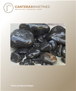 Negro Monterrey Marble Polished Decorative River Stone