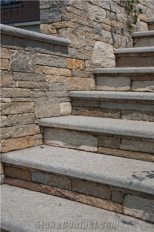 Pietra Di Luserna Garden Stairs & Steps, Grey Quartzite Stairs & Steps Italy