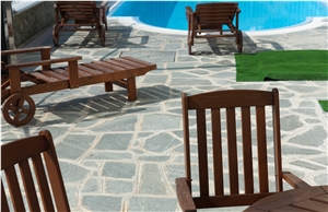 Pietra Di Luserna Irregular Flagstone, Grey Quartzite Flagstone Italy