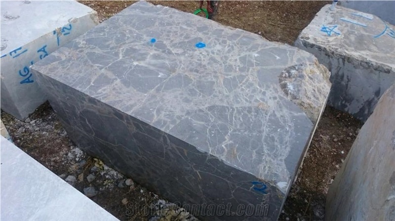 Silver Caramella Marble Blocks, Anatolian Silver Marble, Grey Marble Blocks Turkey