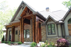 Elk River Blend Wall Cladding, Masonry, Brown Sandstone Stacked Stone Veneer