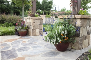 Natural Thinstone Veneer - Chattooga Ashlar with Buff Mortar Joint, Beige Sandstone Wall Cladding