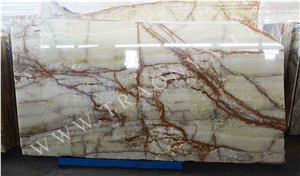 Dry Branches Onyx Slabs, Green Onyx with Veins Slabs
