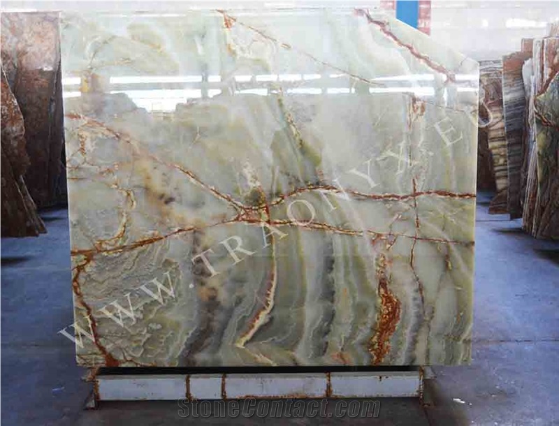 Iran Light Green Onyx Slabs & Tiles