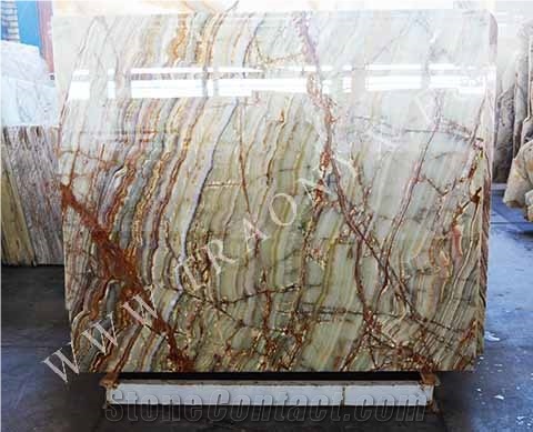 Rainbow Onyx Tiles & Slabs, White Onyx Iran