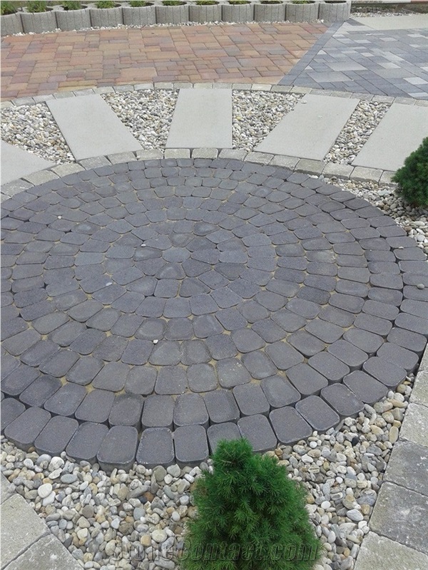 Drenovci Granite Cobble Stone, Pavement, Grey Granite Cube Stone & Pavers