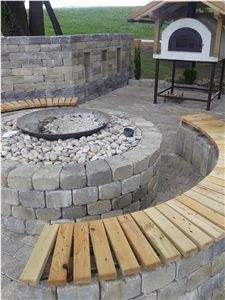 Drenovci Granite Cobble Stone, Pavement, Grey Granite Cube Stone & Pavers
