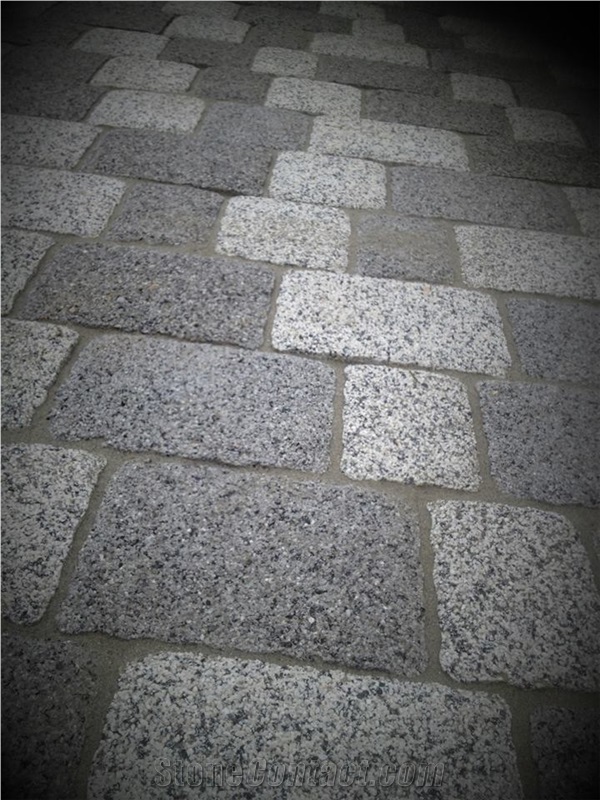 Grey Granite Cubic Road Pavement, Grey Granite Cube Stone & Pavers China